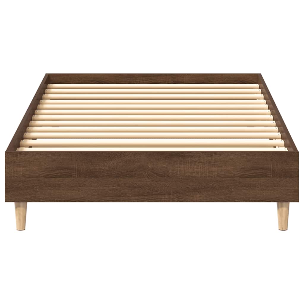 Bed Frame No Mattress Brown Oak 100x200 cm Engineered Wood